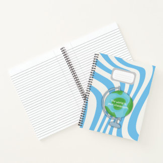 Carnet bleu "Le monde est votre salle de classe"