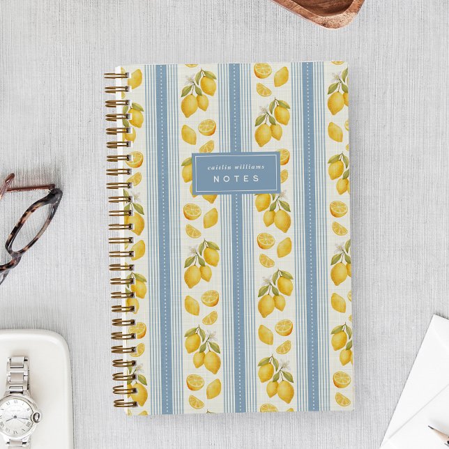 Carnet Bleu | Marché de fermiers Citron Personnalisé (Créateur téléchargé)