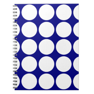 Carnet Bleu marine avec le grand pois blanc