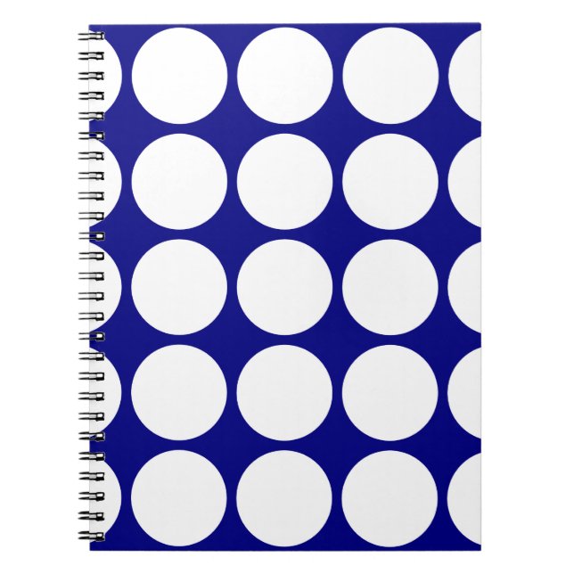 Carnet Bleu marine avec le grand pois blanc (Devant)