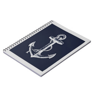 Carnet Bleu marine et Ancre grise