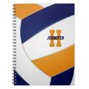 Carnet bleu marine orange filles garçons volley-ball