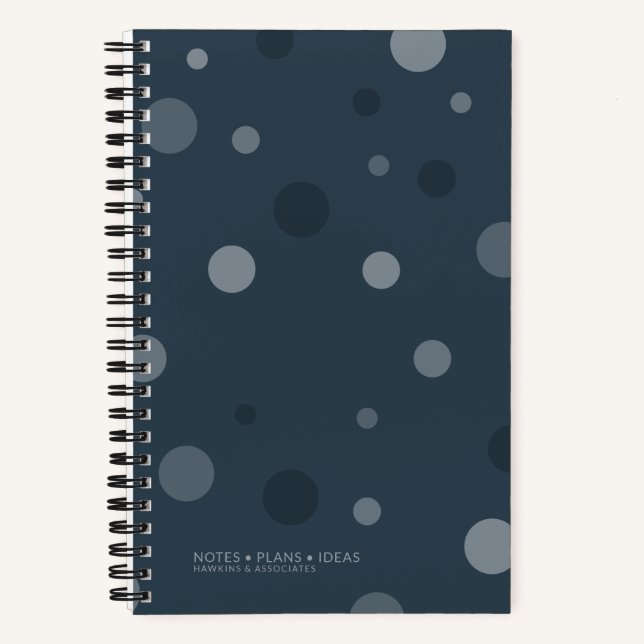Carnet Bleu marine pois spirale relié (Recto)