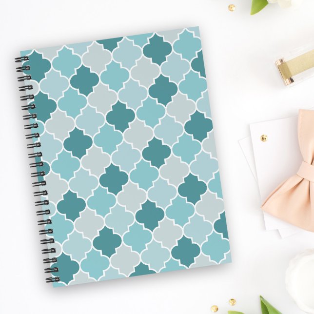 Carnet Bleu Marocain Trellis, Lattes, Quatrefoil (Créateur téléchargé)