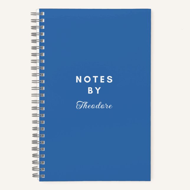 Carnet bleu moderne personnalisé (Recto)