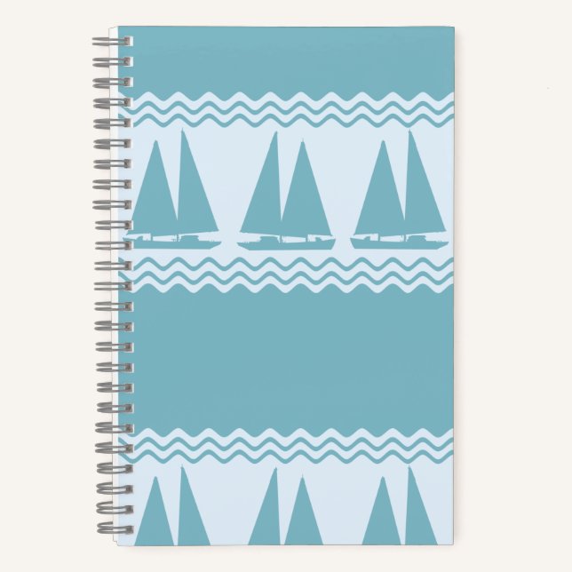 Carnet Bleu Nautique Voilier Côtière Stripes (Recto)