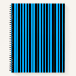 Carnet Bleu Noir Grilles Verticales Design Motif