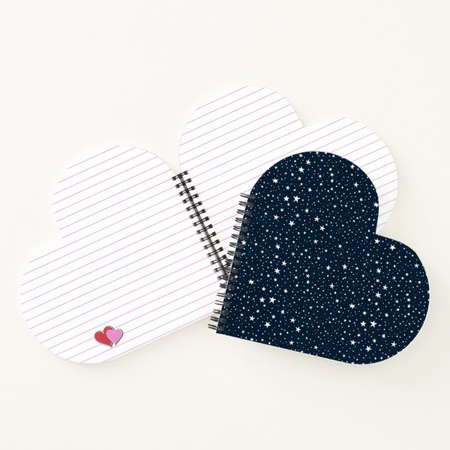 Carnet Bleu Nuit Classique et Étoiles Blanches Motif Patr (Intérieur)