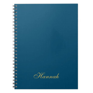 Carnet Bleu Or Professionnel Nom Minimaliste Tendance