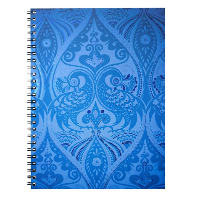Carnet Bleu Oriental Peacock Birds (Devant)
