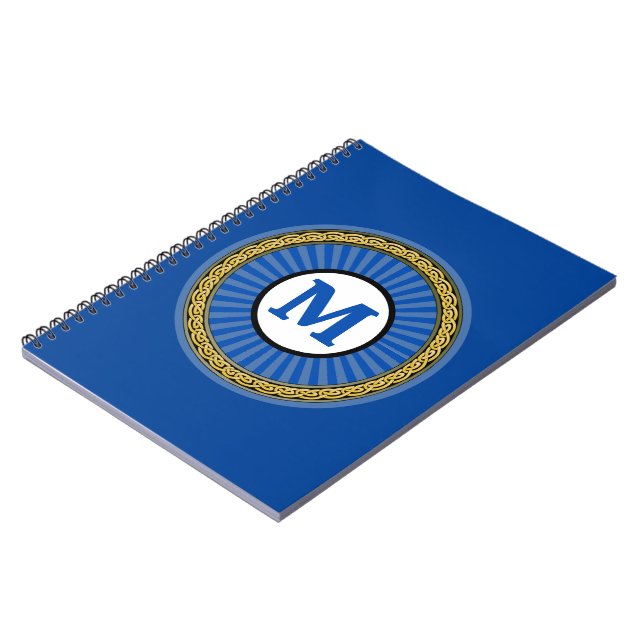 Carnet - Bleu - Personnalisé - Ajouter Initial (Côté gauche)
