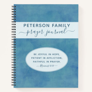 Carnet bleu personnalisé du Journal de prière fa