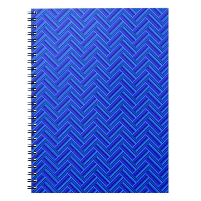Carnet Bleu rayures double motif (Devant)