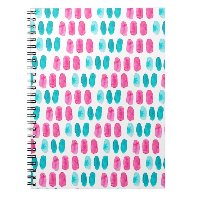 Carnet Bleu rose. Motif de peinture Abstrait (Devant)