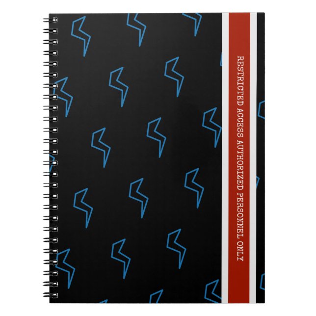 Carnet Bleu rouge Bleu à accès restreint Éclair (Devant)