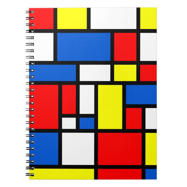 Carnet bleu rouge jaune de Mondrian (Devant)
