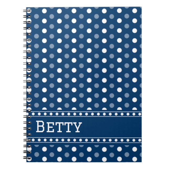 Carnet Bleu Royal à pois (Devant)