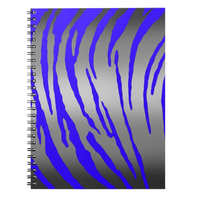 Carnet Bleu Tigre Argent (Devant)