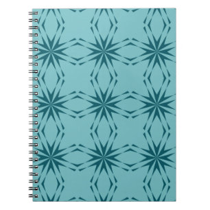 Carnet bleu turquoise, cool, abstraction fleur tendance