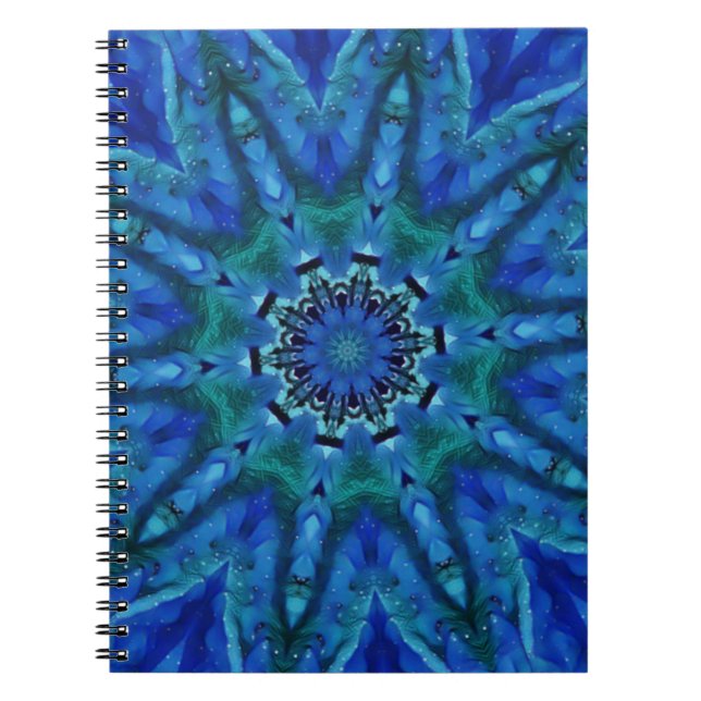 Carnet bleu vert Mandala (Devant)