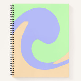 Carnet Bleu vert ombre fluide marbre boho audacieux motif