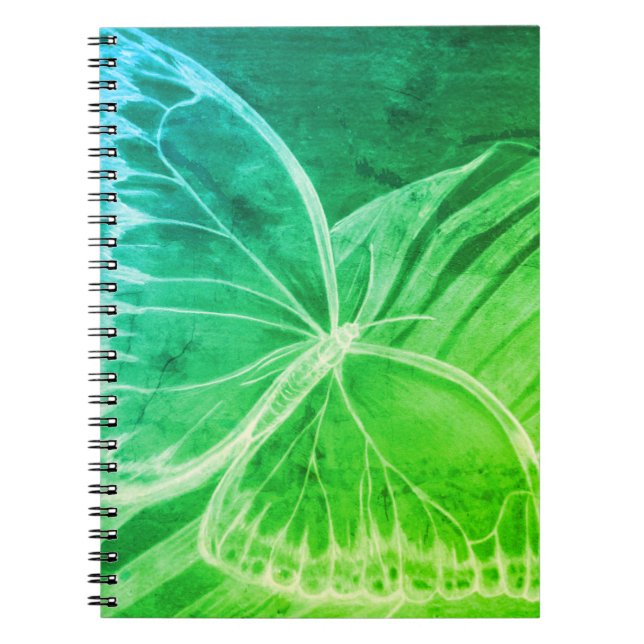 Carnet Bleu Vert Papillon (Devant)
