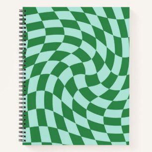 Carnet Bleu Vert Pastel Chèques Varés À damiers