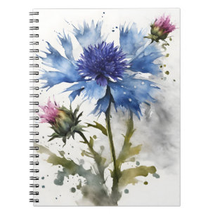 Carnet Bleuet - Fleurs à l'aquarelle