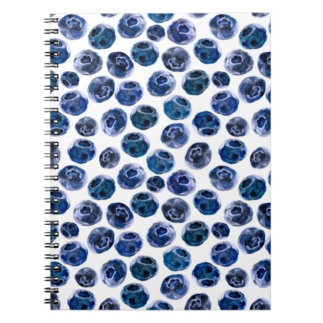 Carnet Bleuets : motif illustré d'aquarelle. (Devant)