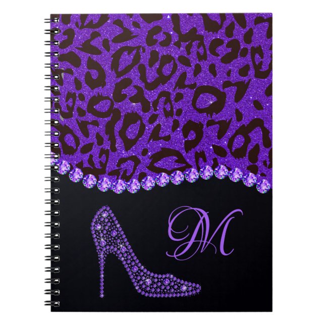 Carnet Bling Sparkle Diamond Parties scintillant Leopard  (Devant)