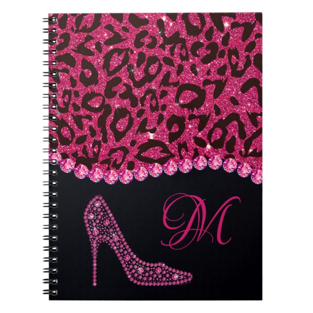 Carnet Bling Sparkle Diamond Parties scintillant léopard  (Devant)