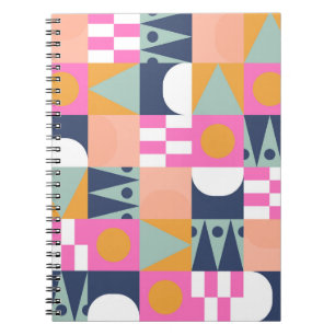 Carnet Bloc de couleur africain, motif géométrique.