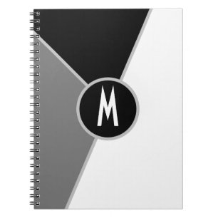 Carnet Bloc de couleur minimaliste noir et blanc avec mon