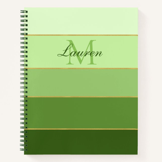 Carnet Bloc de couleur Ombre vert personnalisé (Devant)