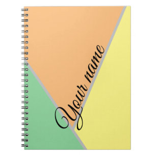 Carnet Bloc de couleur personnalisé pastel pêche vert jau