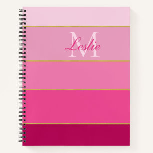 Carnet Bloc de couleur rose Ombre personnalisé