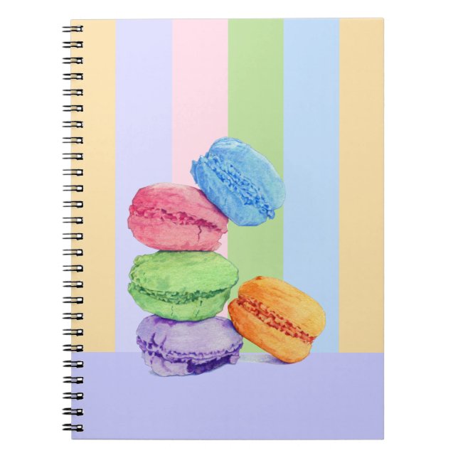 Carnet Bloc-notes 5 bandes Macarons (Devant)