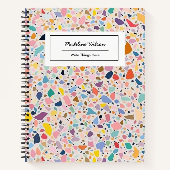 Carnet Bloc-notes à motif terrazzo mignon (Devant)