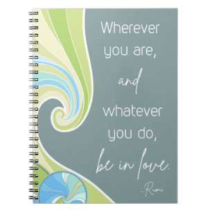 Carnet Bloc-notes avec citation poétique de Rumi