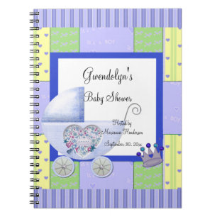 Carnet Bloc-notes Blue Prince Baby shower Spiral