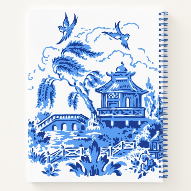Carnet Bloc-notes Blue Willow China Design (Dos)