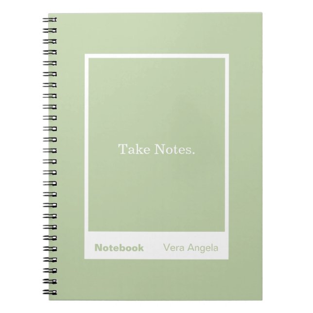 Carnet Bloc-notes classique vert sauge (Devant)