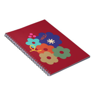 Carnet Bloc-notes Conception des fleurs de couleur
