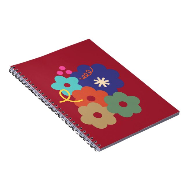 Carnet Bloc-notes Conception des fleurs de couleur (Côté Droit)