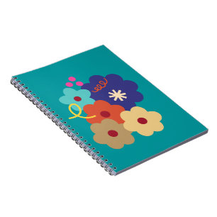 Carnet Bloc-notes Conception des fleurs de couleur