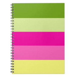 Carnet Bloc-notes couleur vert et rose