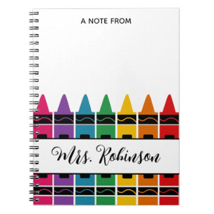 Carnet Bloc-notes crayon arc-en-ciel pour appréciation de