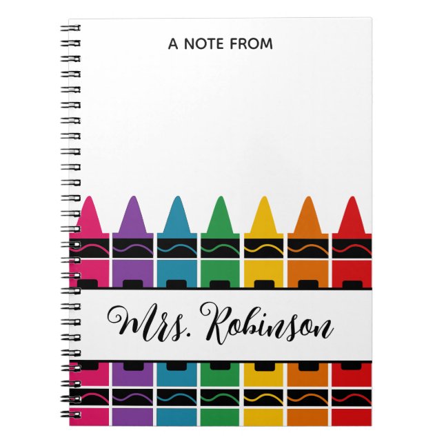Carnet Bloc-notes crayon arc-en-ciel pour appréciation de (Devant)