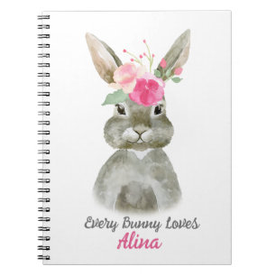 Carnet Bloc-notes de lapin à fleurs
