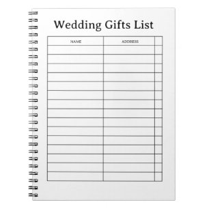 Carnet Bloc-notes de liste de cadeaux de Noël